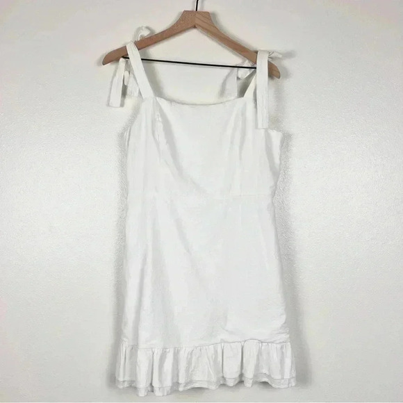 Showpo. COASTAL GETAWAY MINI DRESS - TIE STRAP DRESS IN WHITE - Picture 2 of 8